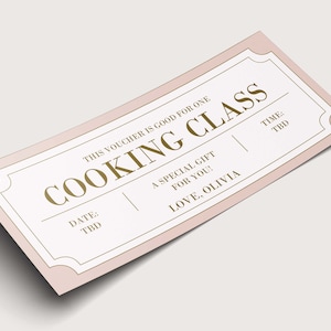 Cupom de desconto para aula de culinária - DOWNLOAD INSTANTÂNEO - Texto EDITÁVEL - Imprimível, personalizado, ingresso, certificado, aniversário, presente, assados, comida