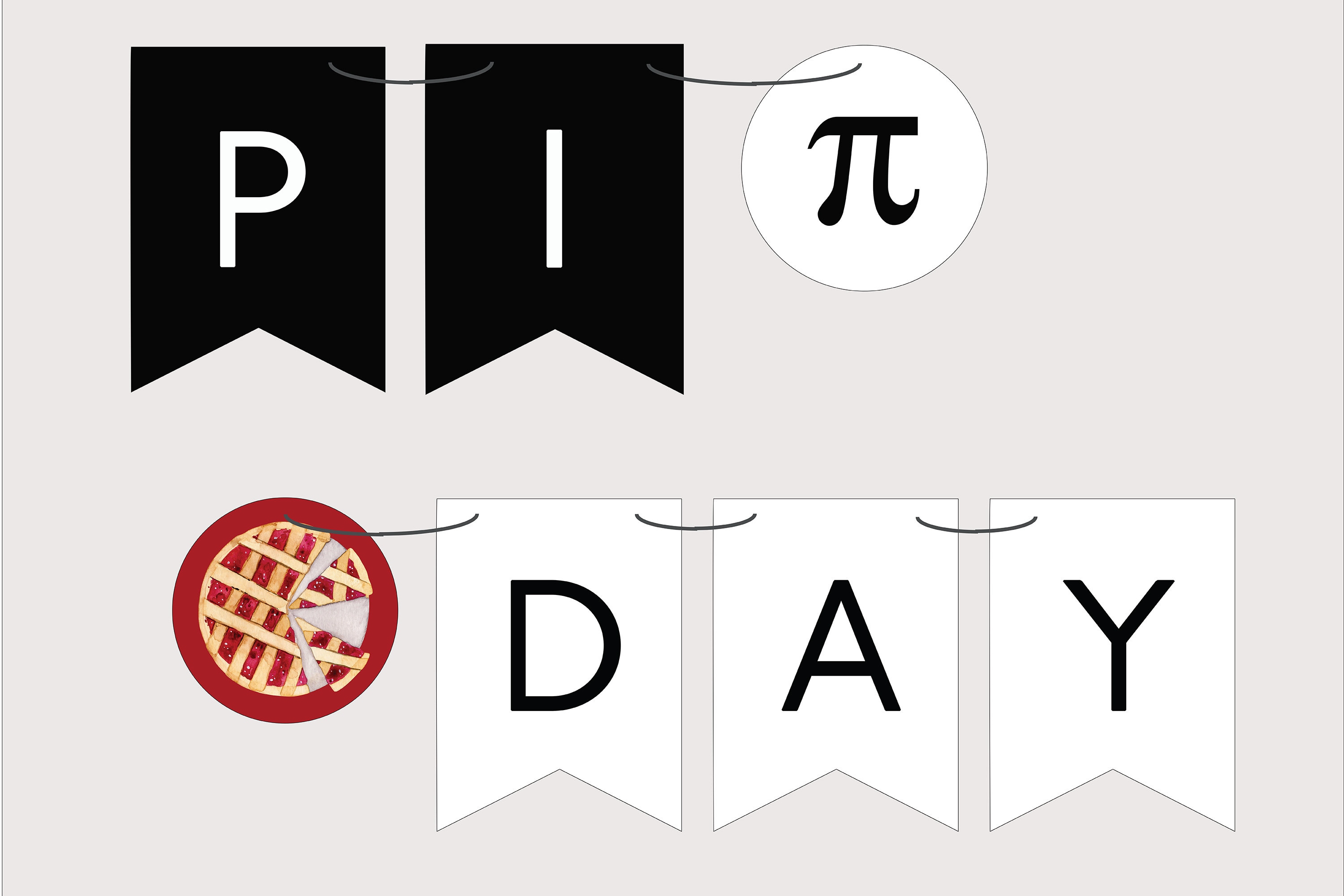 Pi Day Party Banner Printable INSTANT DOWNLOAD Etsy