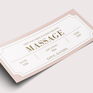 Massage Gift Voucher  - INSTANT DOWNLOAD - EDITABLE Text - Printable, Gift, Personalized, Mother's Day Massage, Birthday, Couples Massage