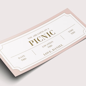 Buono sconto per picnic - DOWNLOAD IMMEDIATO - Testo MODIFICABILE - Stampabile, personalizzato, biglietto, regalo, data picnic di compleanno, picnic di anniversario
