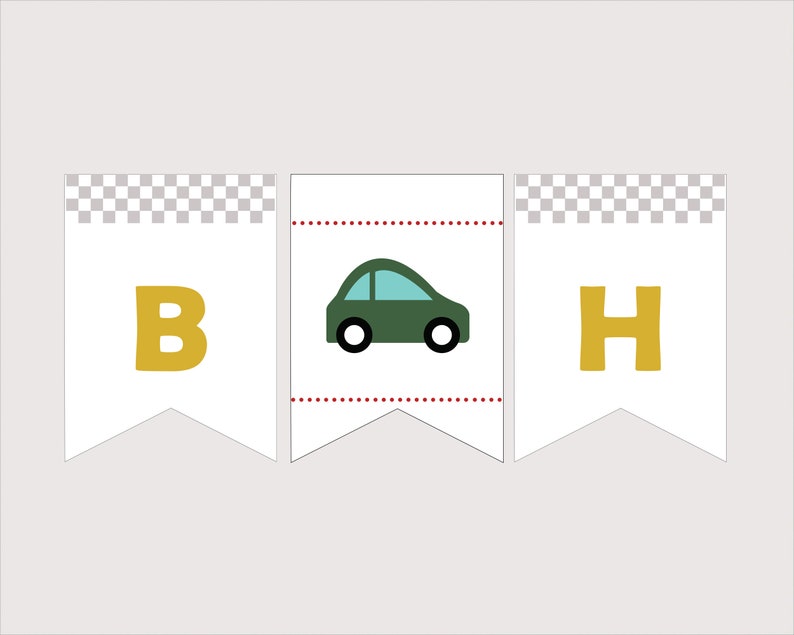Car Party Printable Banner INSTANT DOWNLOAD EDITABLE Text | Etsy
