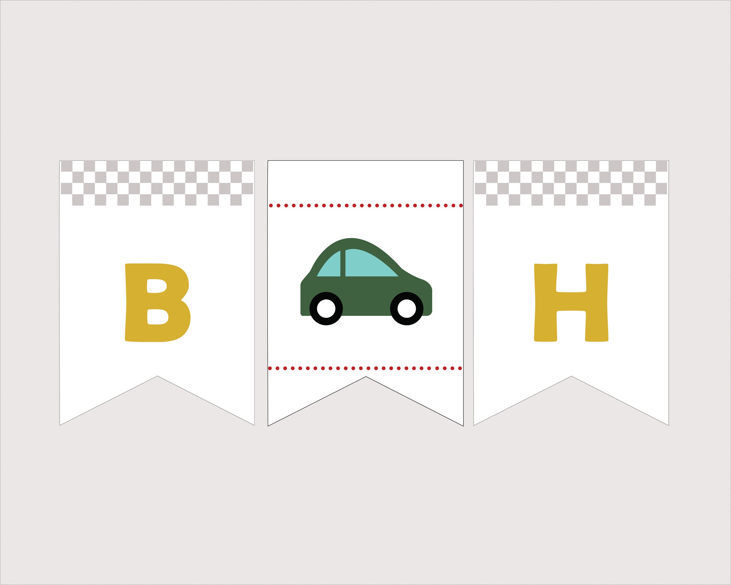 Car Party Printable Banner INSTANT DOWNLOAD EDITABLE Text - Etsy