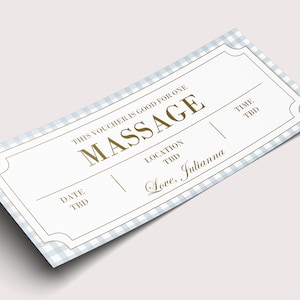 Buono regalo per massaggio - DOWNLOAD IMMEDIATO - Testo MODIFICABILE - Stampabile, regalo, personalizzato, buono per massaggio di compleanno, massaggio di anniversario