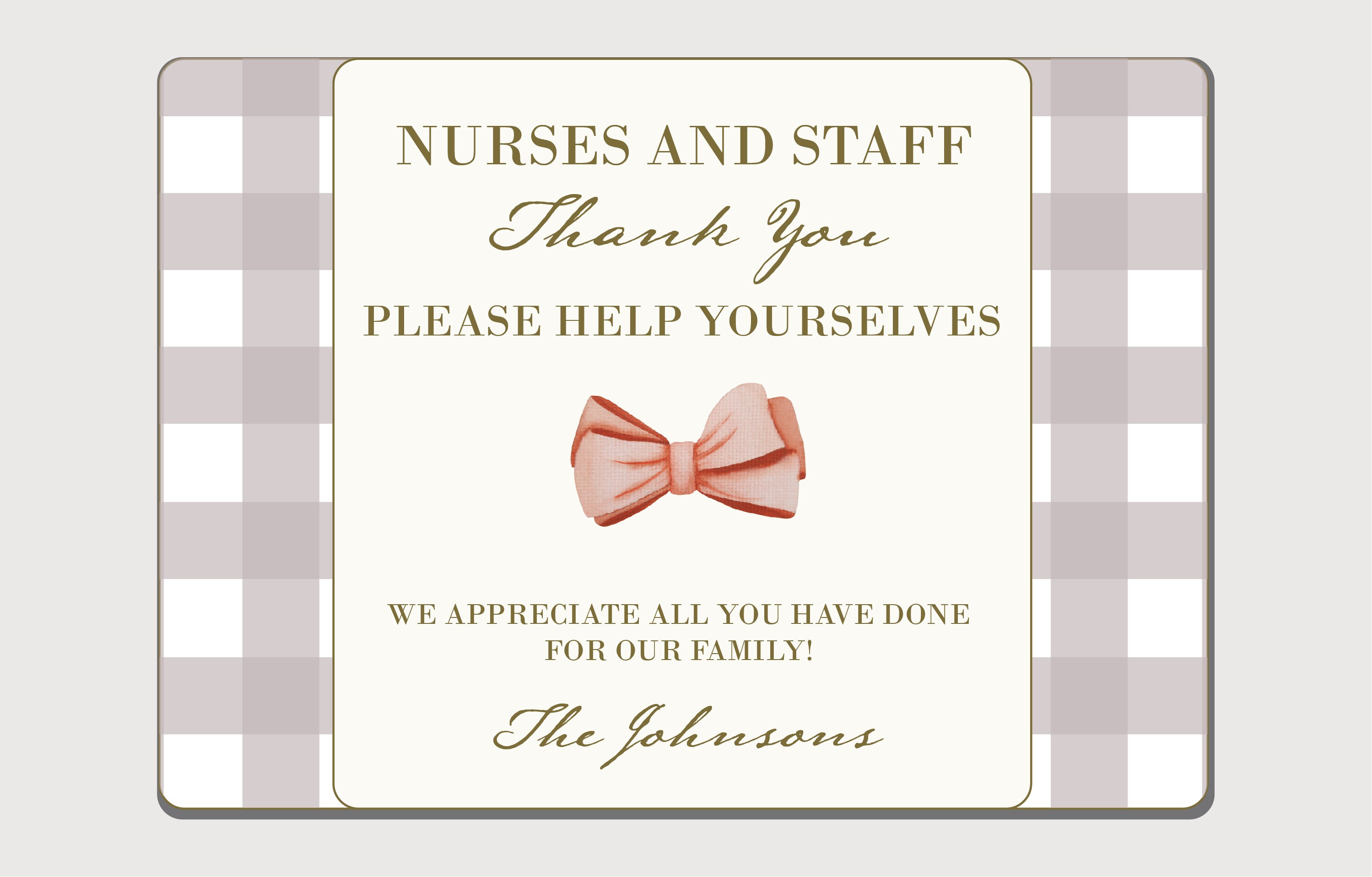 Newborn Thank You Basket Tag for Labor and Delivery Nurses and Etsy