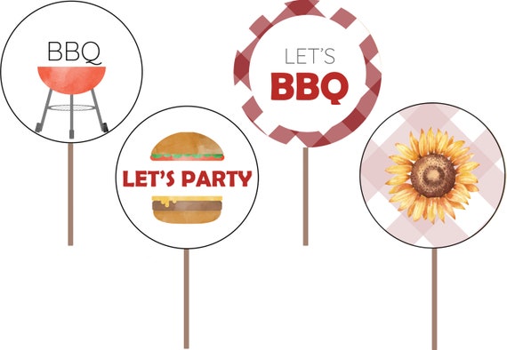 Barbecue Printable Dessert Toppers INSTANT DOWNLOAD | Etsy
