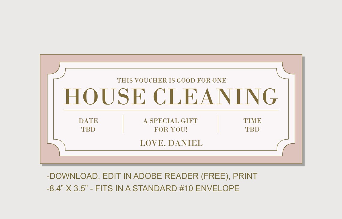 House Cleaning Coupon Voucher INSTANT DOWNLOAD EDITABLE - Etsy