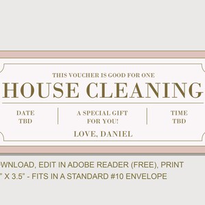 House Cleaning Coupon Voucher - INSTANT DOWNLOAD - EDITABLE Text ...