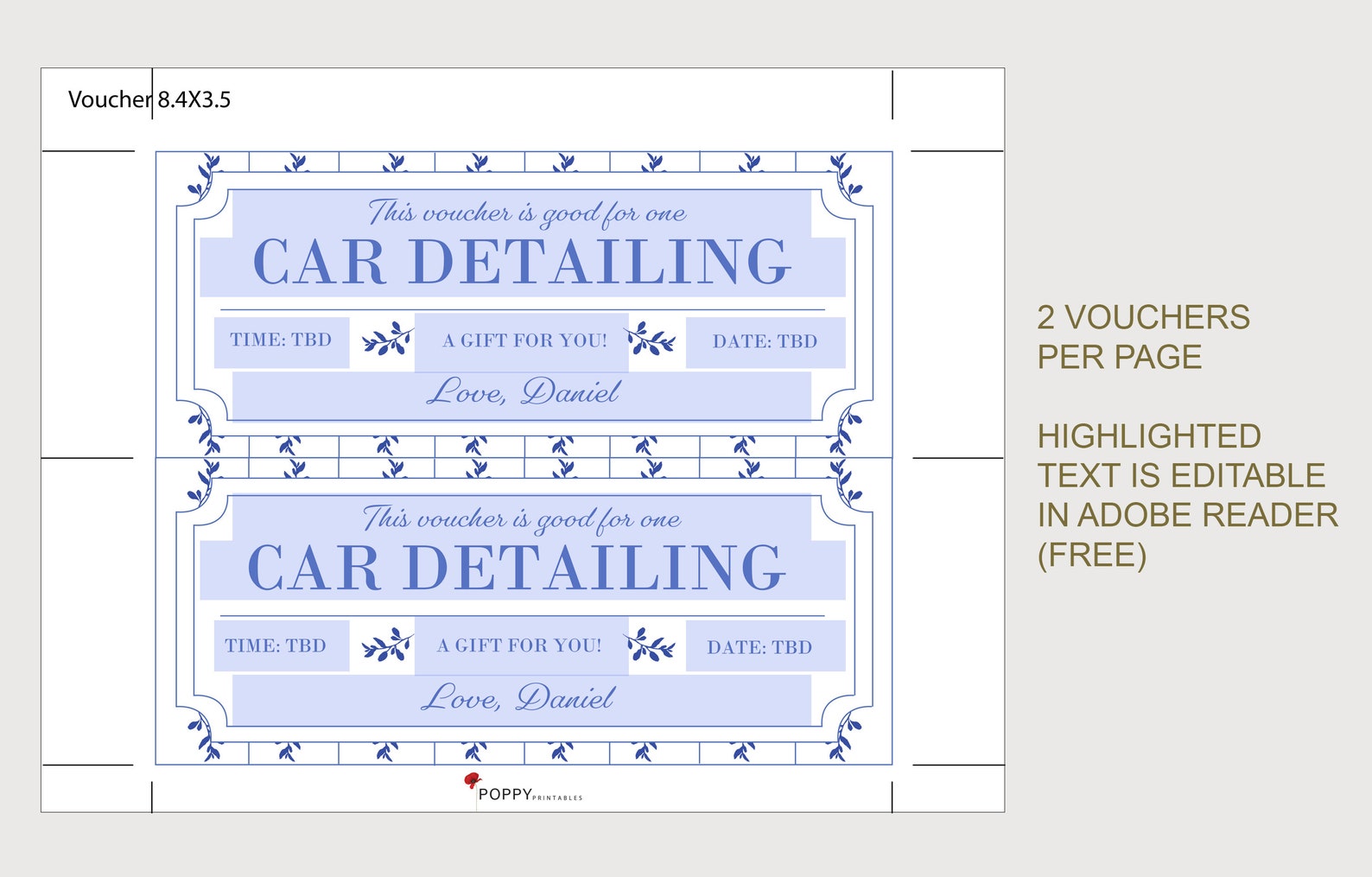 Car Detailing Coupon Voucher INSTANT DOWNLOAD EDITABLE - Etsy