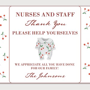 Newborn Thank You Basket Tag for Labor and Delivery Nurses and Midwives - INSTANT DOWNLOAD - EDITABLE Text - Printable, Gift, Nurse, Baby