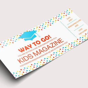 Cupom de revista de formatura de jardim de infância pré-escolar - DOWNLOAD INSTANTÂNEO - Texto EDITÁVEL - Imprimível, personalizado, comemoração, assinatura