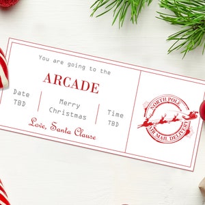 子供向けクリスマス アーケード クーポン券 - 即時ダウンロード - 編集可能なテキスト - 印刷可能、何かやることギフト、アーケード アクティビティ ギフト、子供向け