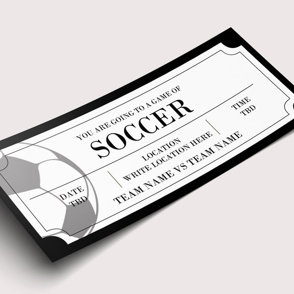 Soccer Game Gift Certificate Coupon  - INSTANT DOWNLOAD - EDITABLE Text - Printable, Personalized, Ticket ,Birthday, Football Gift Voucher