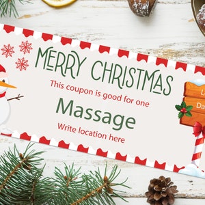 Christmas Massage Gift Voucher  - INSTANT DOWNLOAD - EDITABLE Text - Printable, Massage Gifts, Couples Massage, Christmas Coupon Ticket