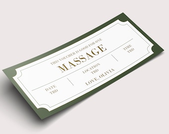 Massage Gift Certificate Coupon  - INSTANT DOWNLOAD - EDITABLE Text - Printable, Gift, Personalized, Ticket, Birthday, Anniversary, Grad gif