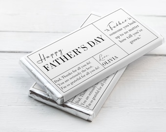 Druckbare Vatertag Candy Bar Wrapper - SOFORTIGER DOWNLOAD - EDITIERBARER Text - Überraschung, Personalisiert, Vatertagsgeschenke von Tochter Sohn