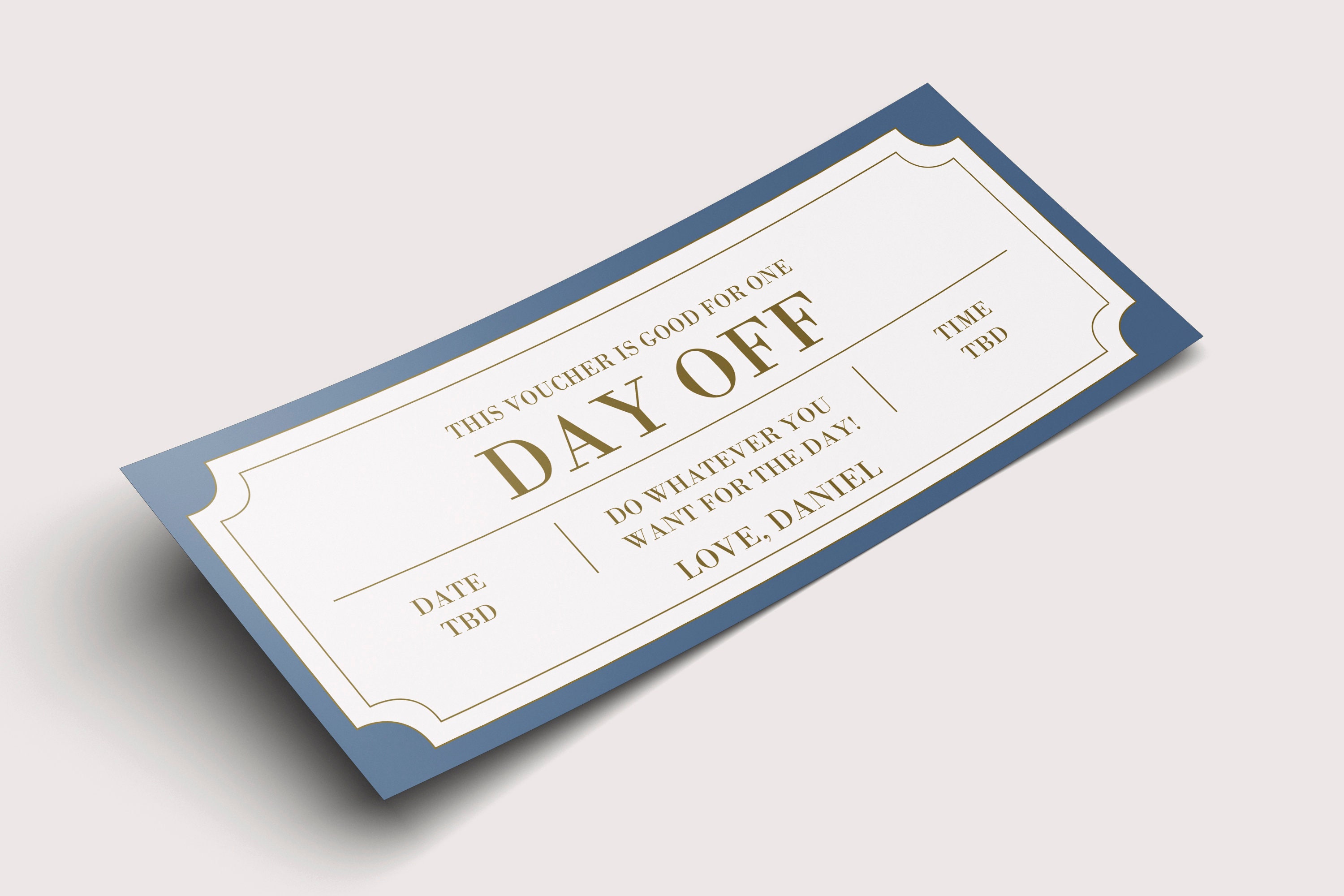 Day Off Gift Coupon INSTANT DOWNLOAD editable text -  Portugal