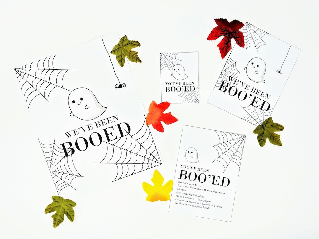 You've Been Booed Printable - INSTANT DOWNLOAD - 8.5x11, 5x7 Black and ...