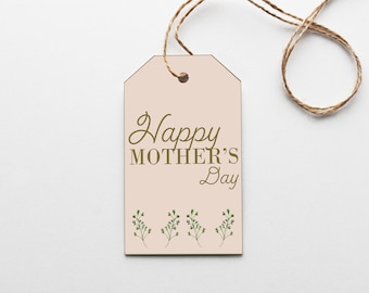 Etiqueta de regalo para el Día de la Madre - DESCARGA INSTANTÁNEA - Imprimible, Regalo, Presente, Mamá, Madre, Día de la Madre, Descarga de etiquetas, Rosa, Floral, Etiqueta de recuerdo,