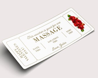 Massage Gift Voucher INSTANT DOWNLOAD EDITABLE Text | Etsy