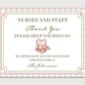 Newborn Thank You Basket Tag for Labor and Delivery Nurses and Midwives - INSTANT DOWNLOAD - EDITABLE Text - Printable, Midwife Gift, Baby