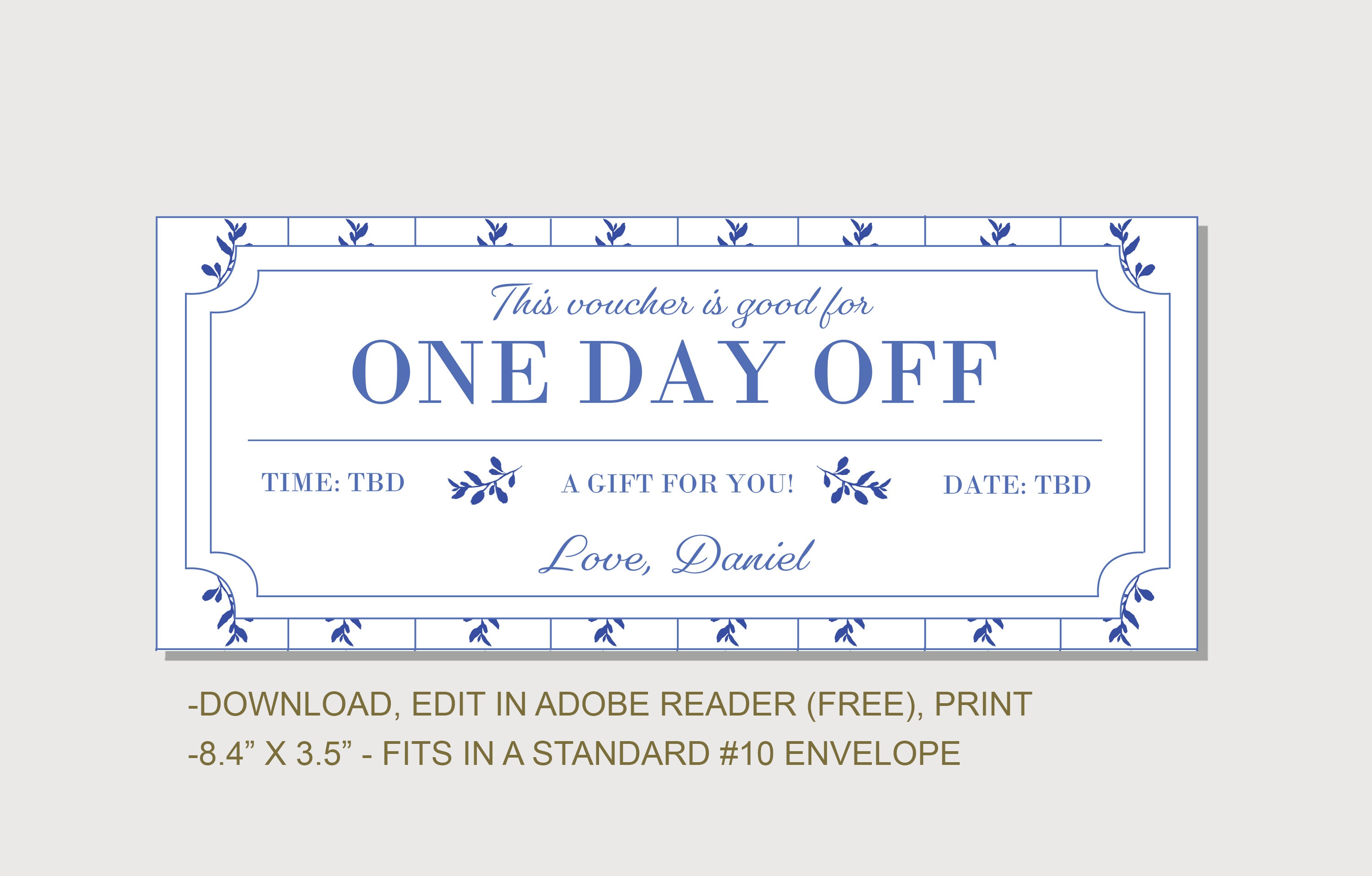 Day off Coupon Voucher INSTANT DOWNLOAD EDITABLE Text Etsy Day off Coupon Voucher INSTANT DOWNLOAD EDITABLE Text Etsy