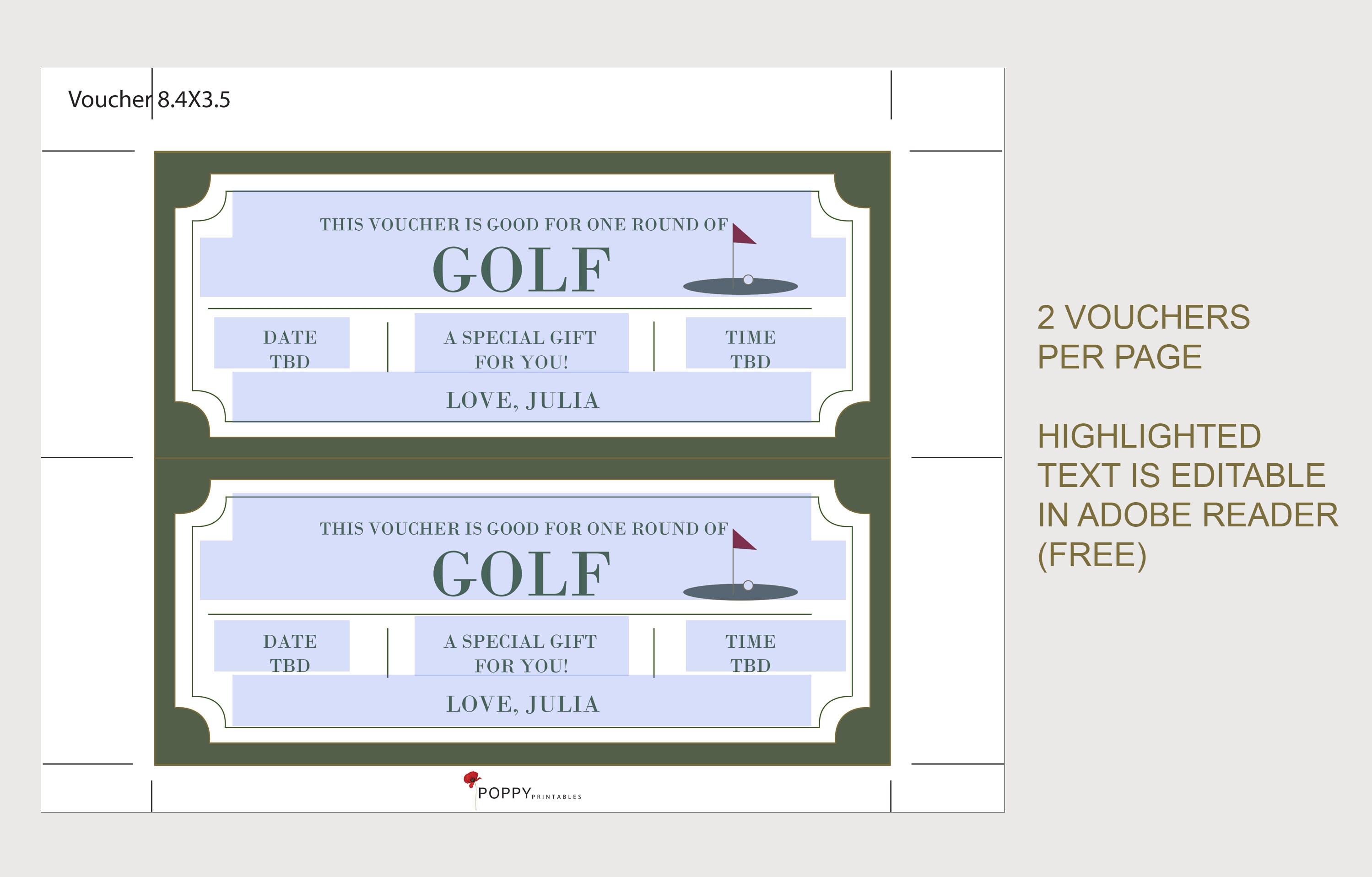 Golf Gift Certificate Coupon INSTANT DOWNLOAD EDITABLE Etsy Golf Gift Certificate Coupon INSTANT DOWNLOAD EDITABLE Etsy