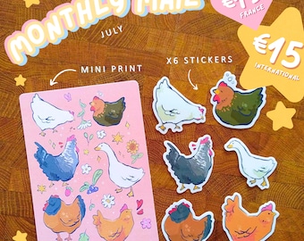 STICKER CLUB | chicken super pack!! | july rewards | no subscription needed!