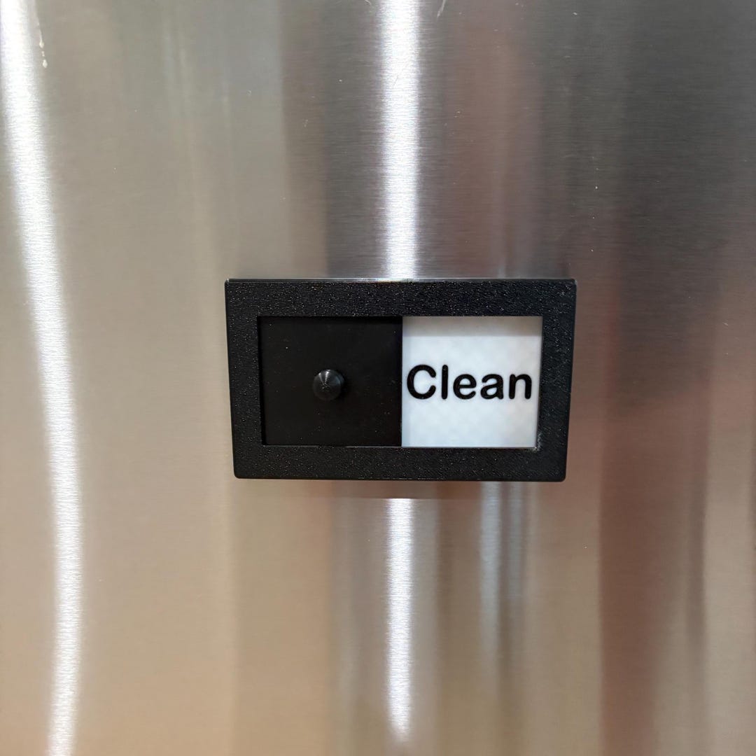 3D Printed Magnetic Dirty/clean (or Customizable) Slider for Dishwasher ...