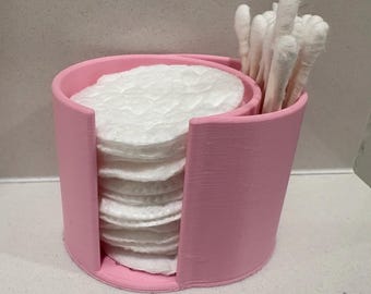 Soporte para discos de algodón y bastoncillos de algodón (impreso completamente en 3D)