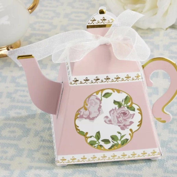 Boîtes à bonbons Whimsy Teapot, parfaites pour les faveurs de mariage ou le parfait porte-bonbons ou thé TeaTime Party. Cotillons d'anniversaire, filles, femmes