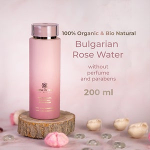 Bio Rose Water Hydrosol for Face from Bulgarian Roses, Natural Dry Skin Face Cleanser