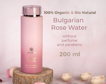 Bio Rose Water Hydrosol for Face from Bulgarian Roses, Natural Dry Skin Face Cleanser