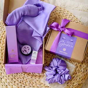 Sleep Box, Sleep Gift Box, Women's Day Gift Box, Valentine's Day Gift Box, Sleep SPA Set, Lady Sleep Set, Satin Sleep Box image 9