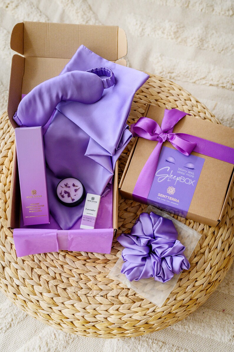 Sleep Box, Sleep Gift Box, Women's Day Gift Box, Valentine's Day Gift Box, Sleep SPA Set, Lady Sleep Set, Satin Sleep Box image 9