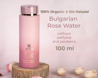 Acqua di rose biologica per il viso dalle rose bulgare, idratante naturale per il viso per le donne