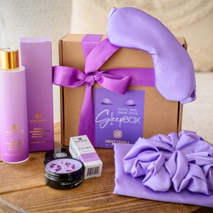 Sleep Box, Sleep Gift Box, Women's Day Gift Box, Valentine's Day Gift Box, Sleep SPA Set, Lady Sleep Set, Satin Sleep Box image 3
