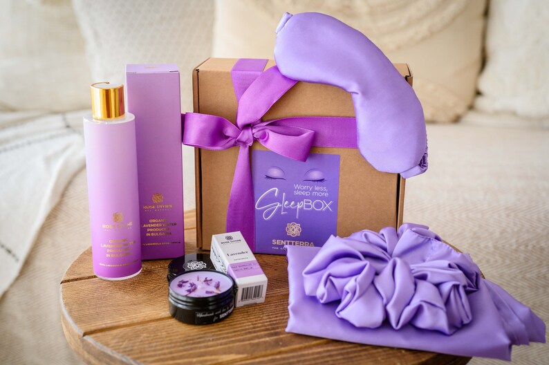 Sleep Box, Sleep Gift Box, Women's Day Gift Box, Valentine's Day Gift Box, Sleep SPA Set, Lady Sleep Set, Satin Sleep Box image 3