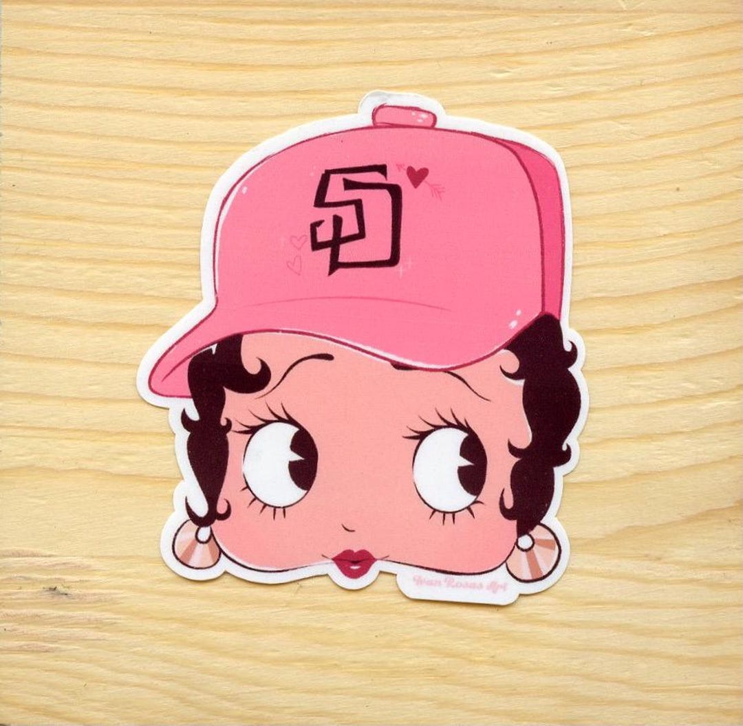 Socal Betty Pink Sticker, Trendy Sticker, Sticker Art, Baseball, San ...