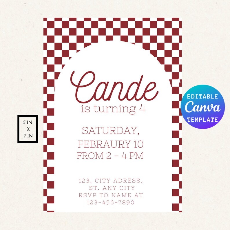 Grid Invitation Editable Color Grid Birthday Invitation Template / Editable in Canva ...