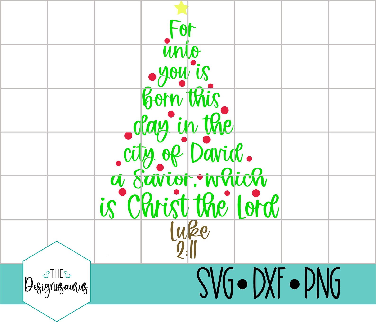 For Unto You a Child is Born Svg, Bible Verse Svg, Christmas Tree Svg