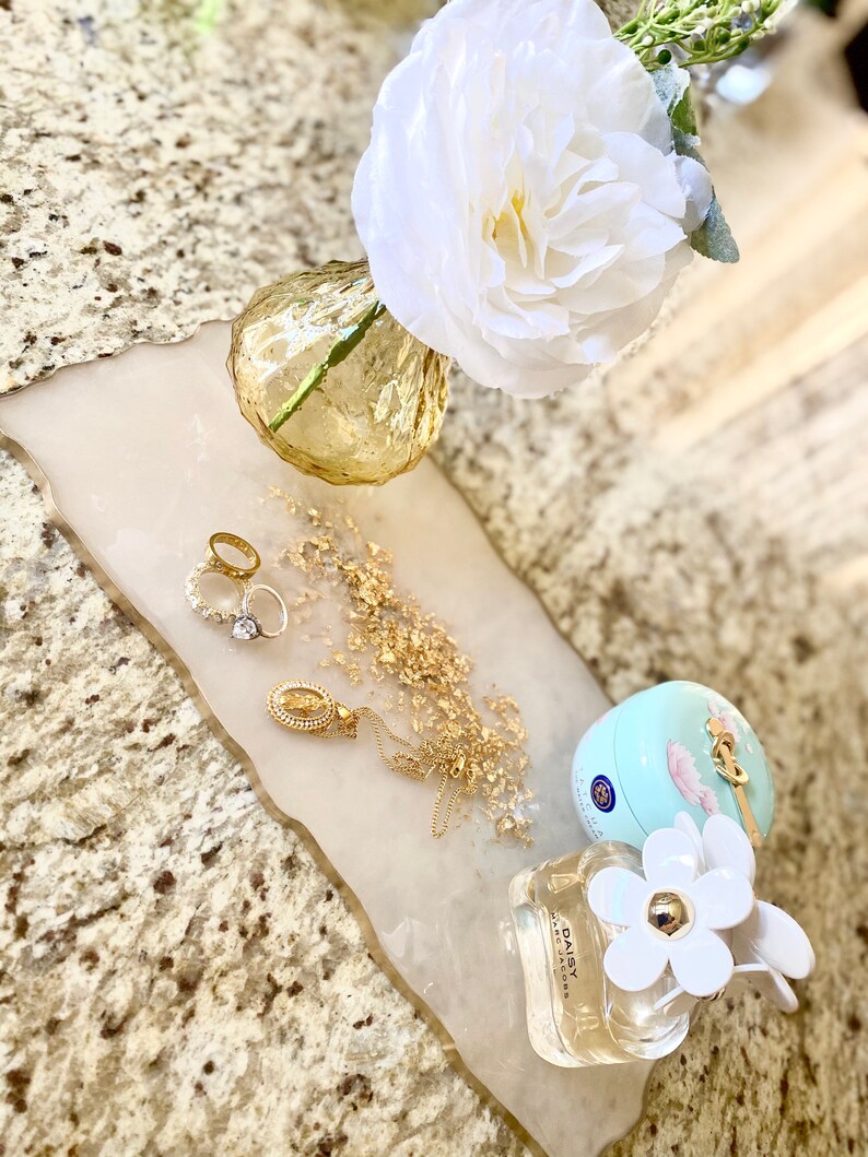 Vanity Tray Agate Tray Agate Resin Tray Rolling Tray Etsy