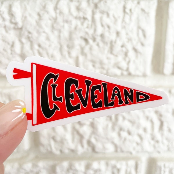 Cleveland Ohio Orange and Brown Pennant Flag Sticker