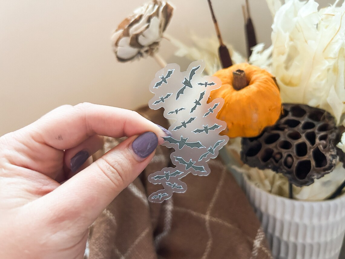 Clear Halloween Bats Sticker - Etsy