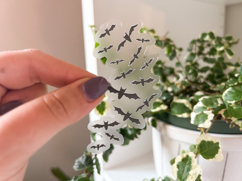Clear Halloween Bats Sticker - Etsy