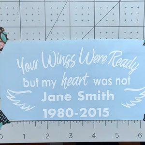 2 Decals In Loving Memory Decal Personalized Customized RIP