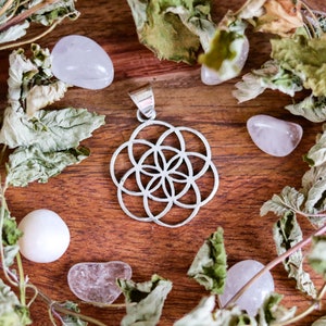 Flower of Life Pendant Silver Simple