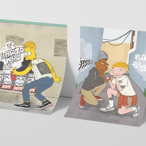 Impressions El Barto x Hey Arnold : illustrations d'art punk (11 x 14)
