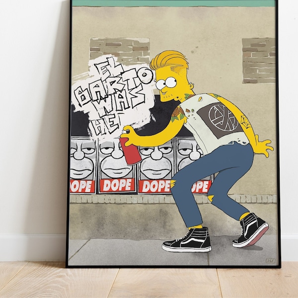 El Barto Print // Punk Bart Simpson Fan Art x OBEY // 11x14 Illustration