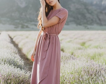 Dusty Pink Dress - Etsy