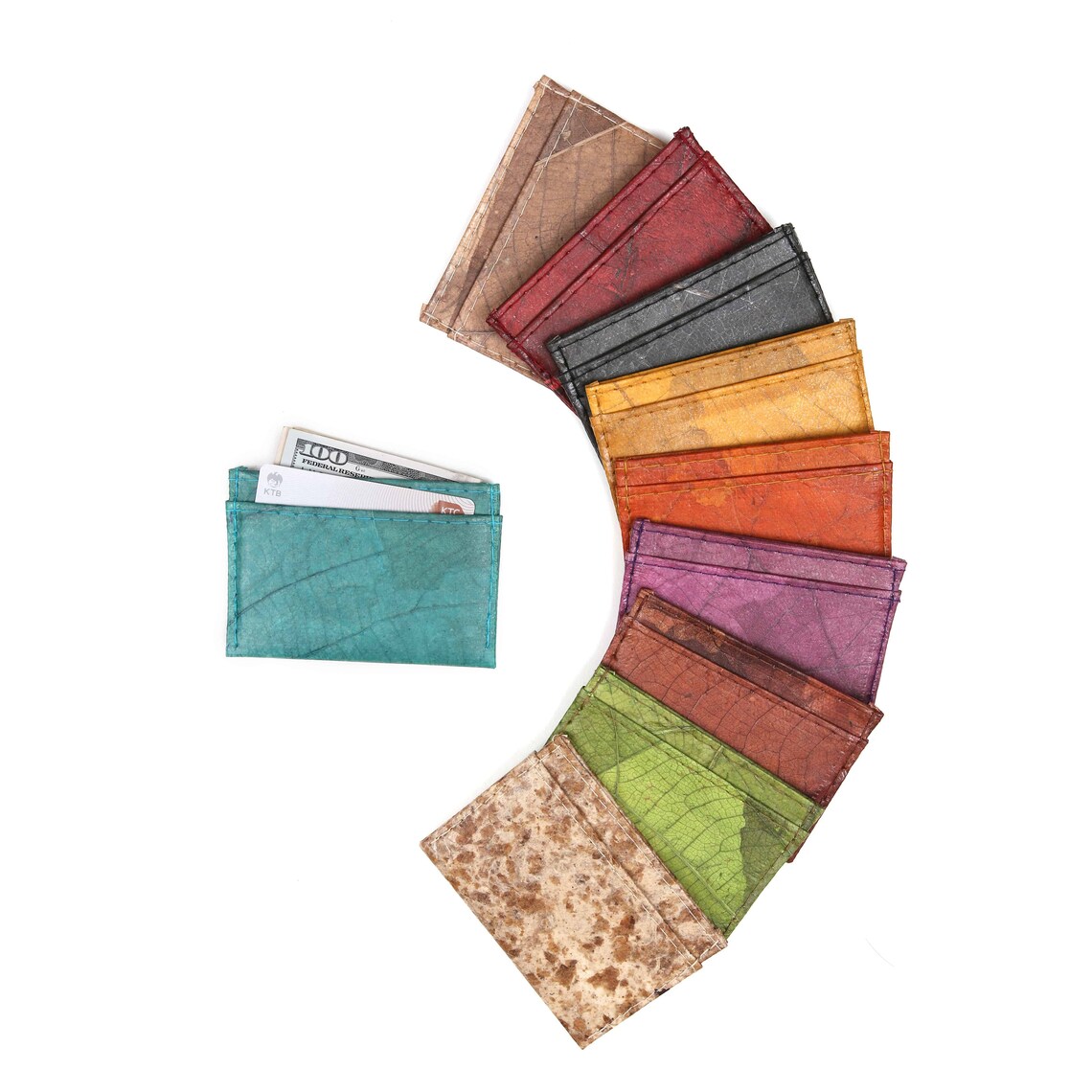 Ecofriendly Natural Wallet Leaf Leather Wallet Vegan Etsy